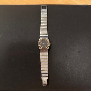 Concord “Mariner” Silver and 14k Gold Women's Dress Watch with Black Dial